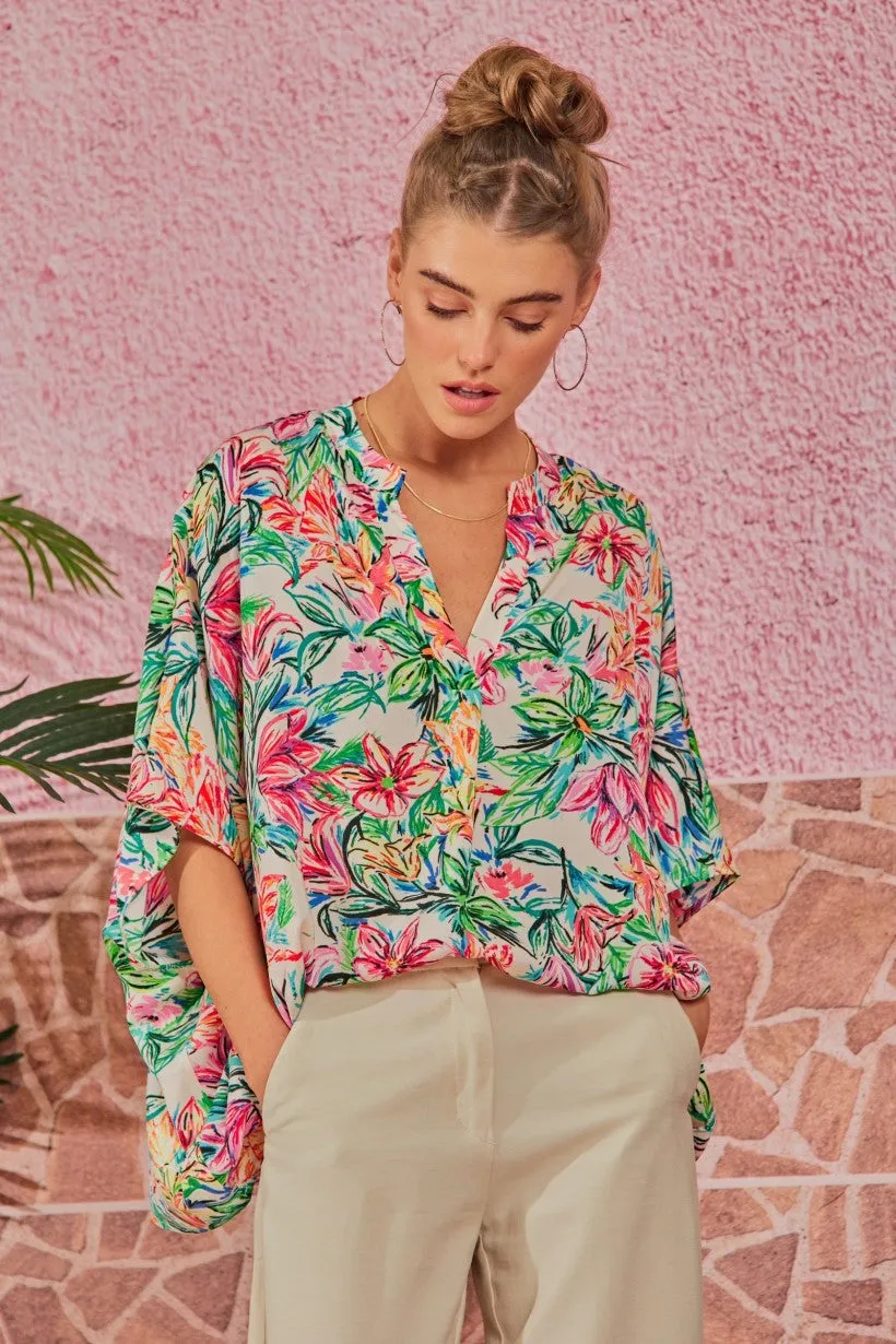 Valerie Oversized Floral Print Top