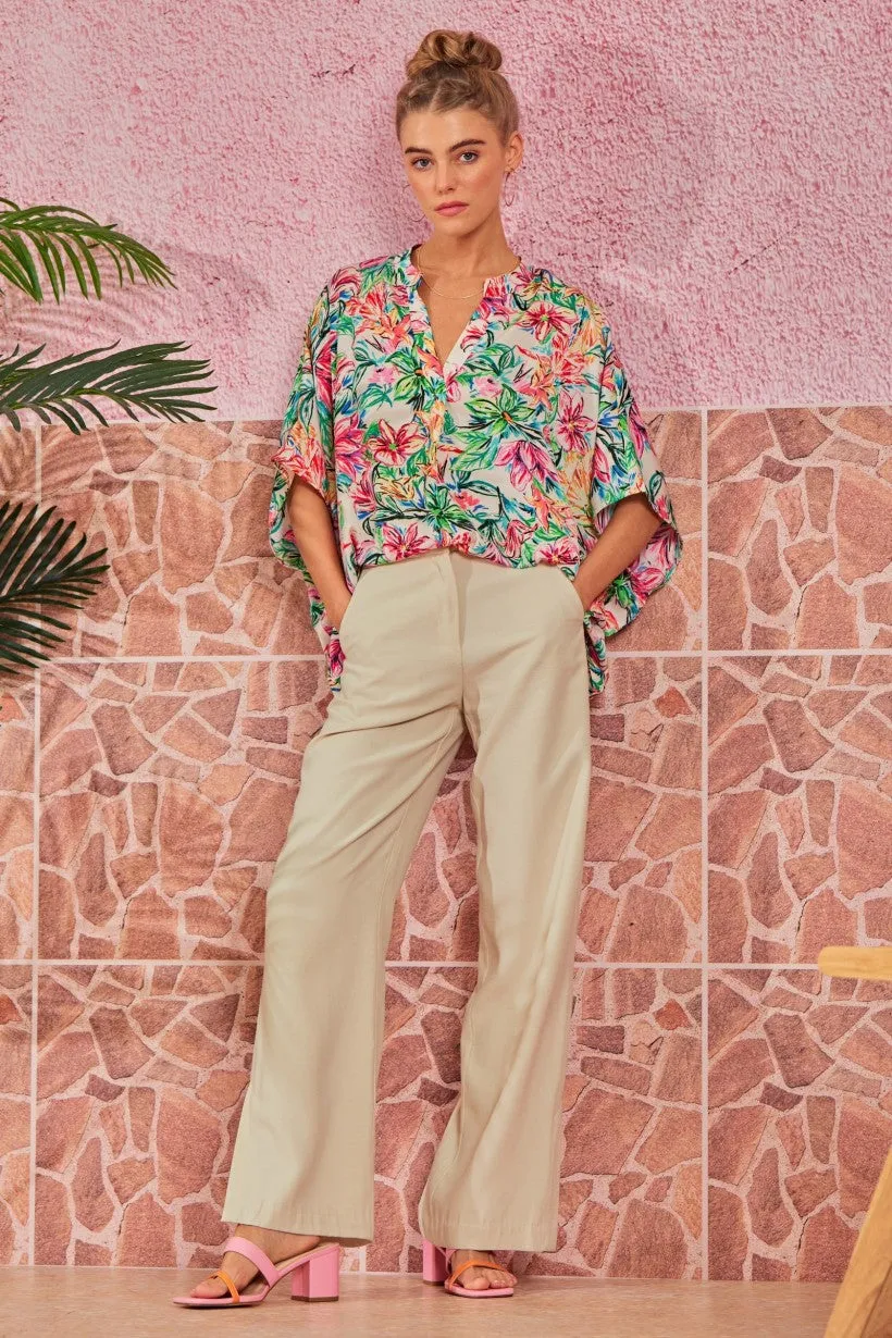 Valerie Oversized Floral Print Top