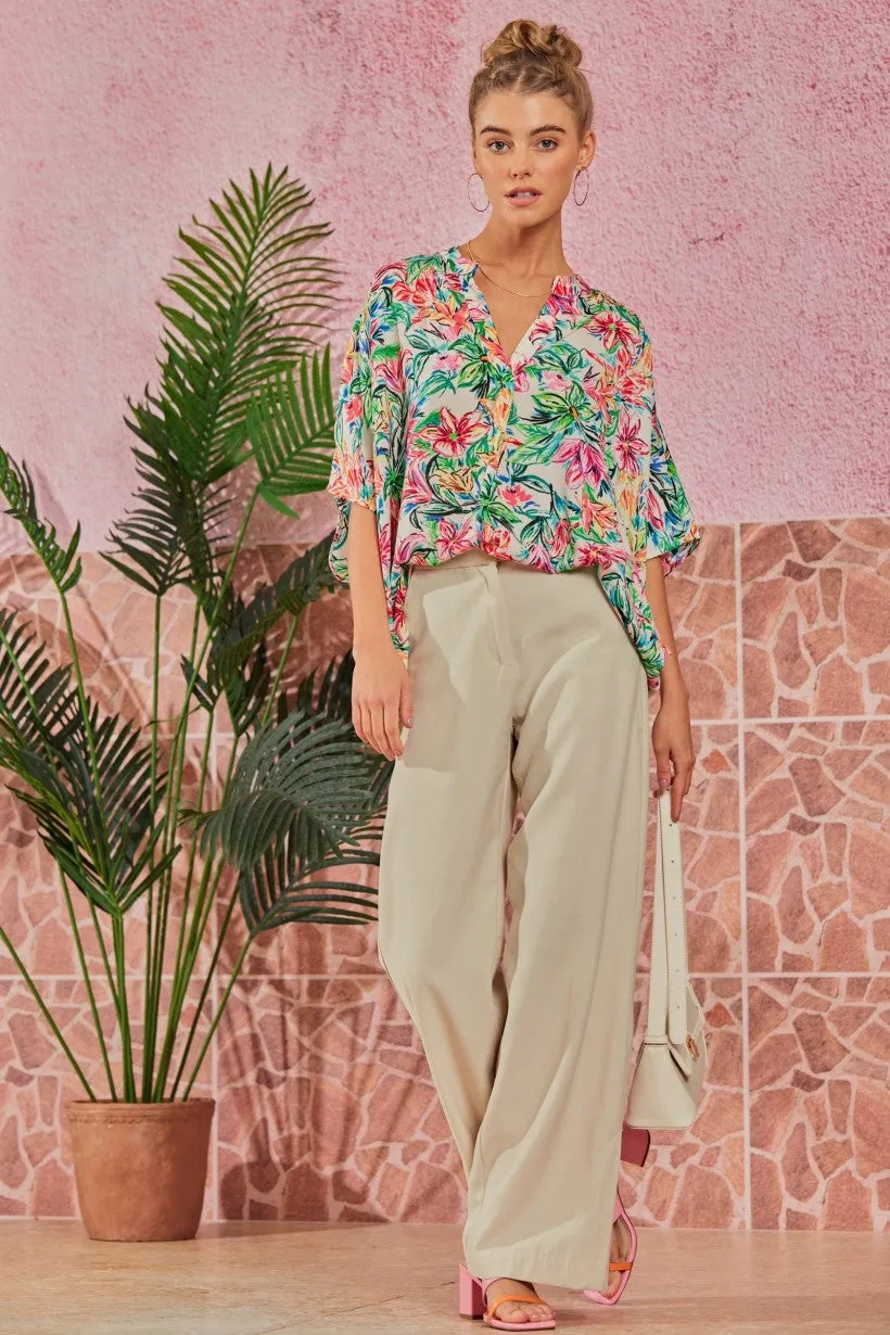 Valerie Oversized Floral Print Top