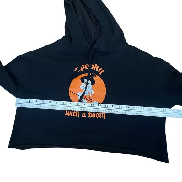 Valfre Spooky With A Booty Halloween Witch Crop Hoodie Sweatshirt Women‘s S