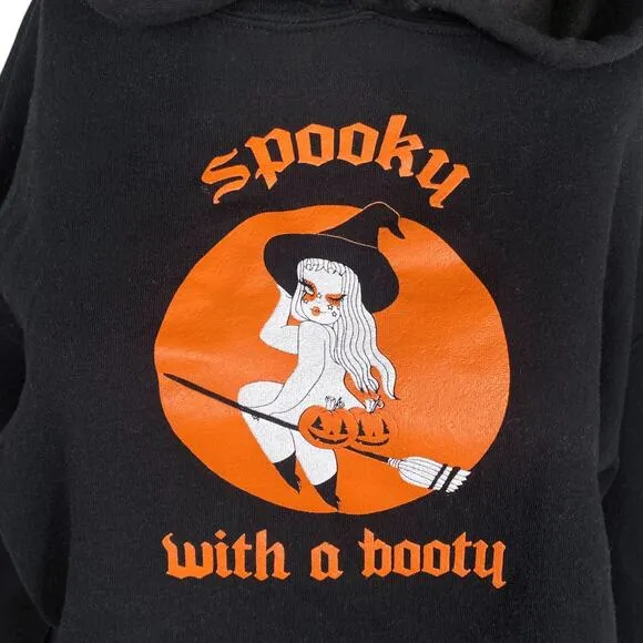 Valfre Spooky With A Booty Halloween Witch Crop Hoodie Sweatshirt Women‘s S