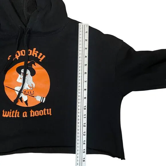 Valfre Spooky With A Booty Halloween Witch Crop Hoodie Sweatshirt Women‘s S