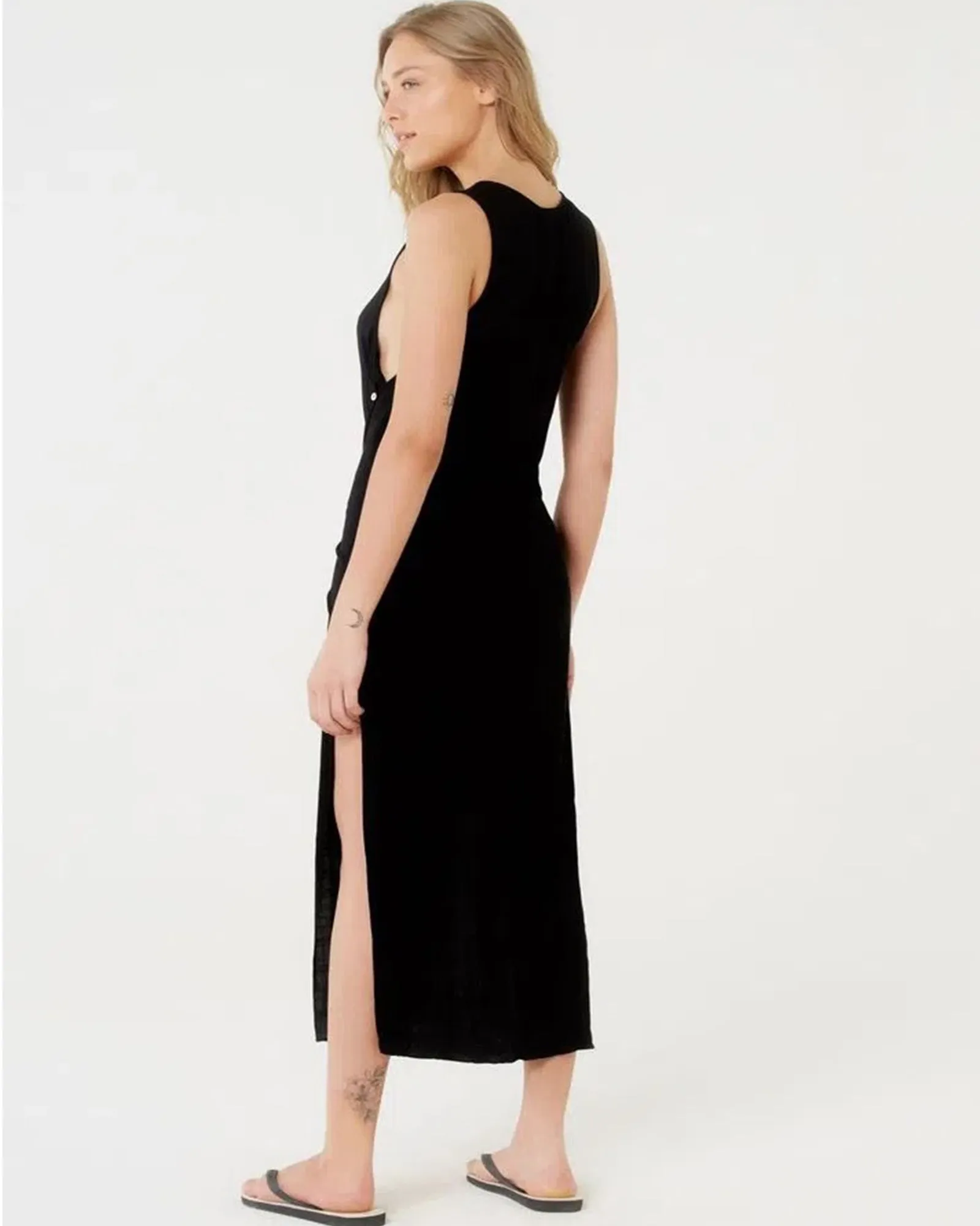 Vestido Saida Cropped Liso Preto Mistica