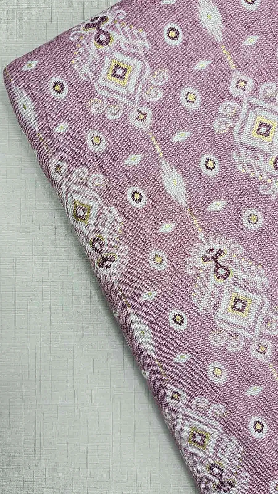 Vibrant purple and white geometric fabric