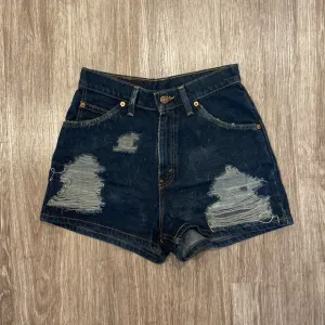 Vintage 1977 dark wash distressed 912 Levi’s shorts