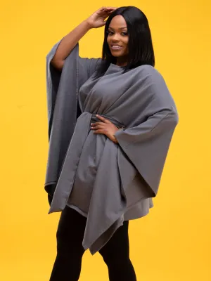 Vivo Fanah Boatneck Poncho - Dark Grey