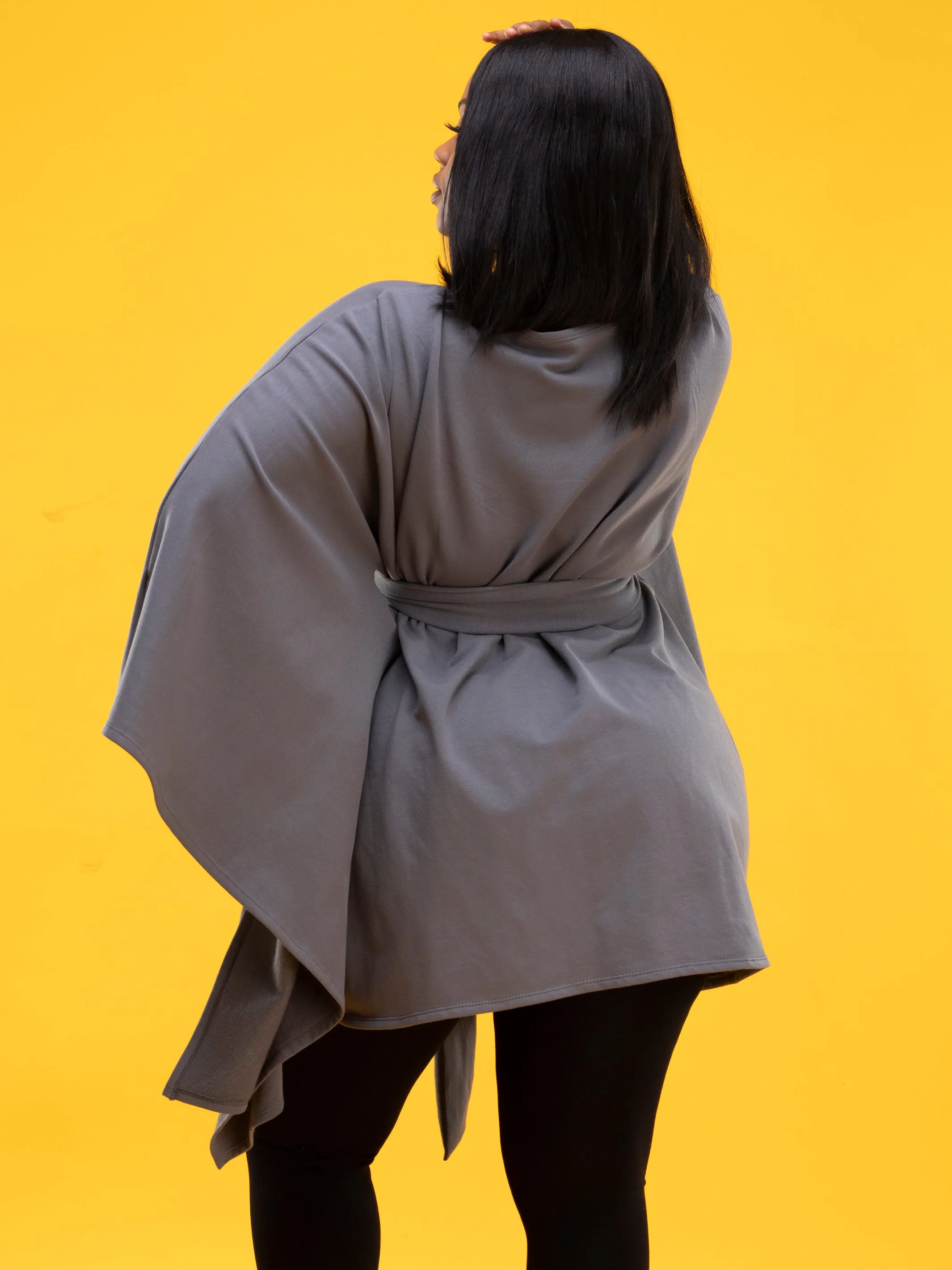 Vivo Fanah Boatneck Poncho - Dark Grey