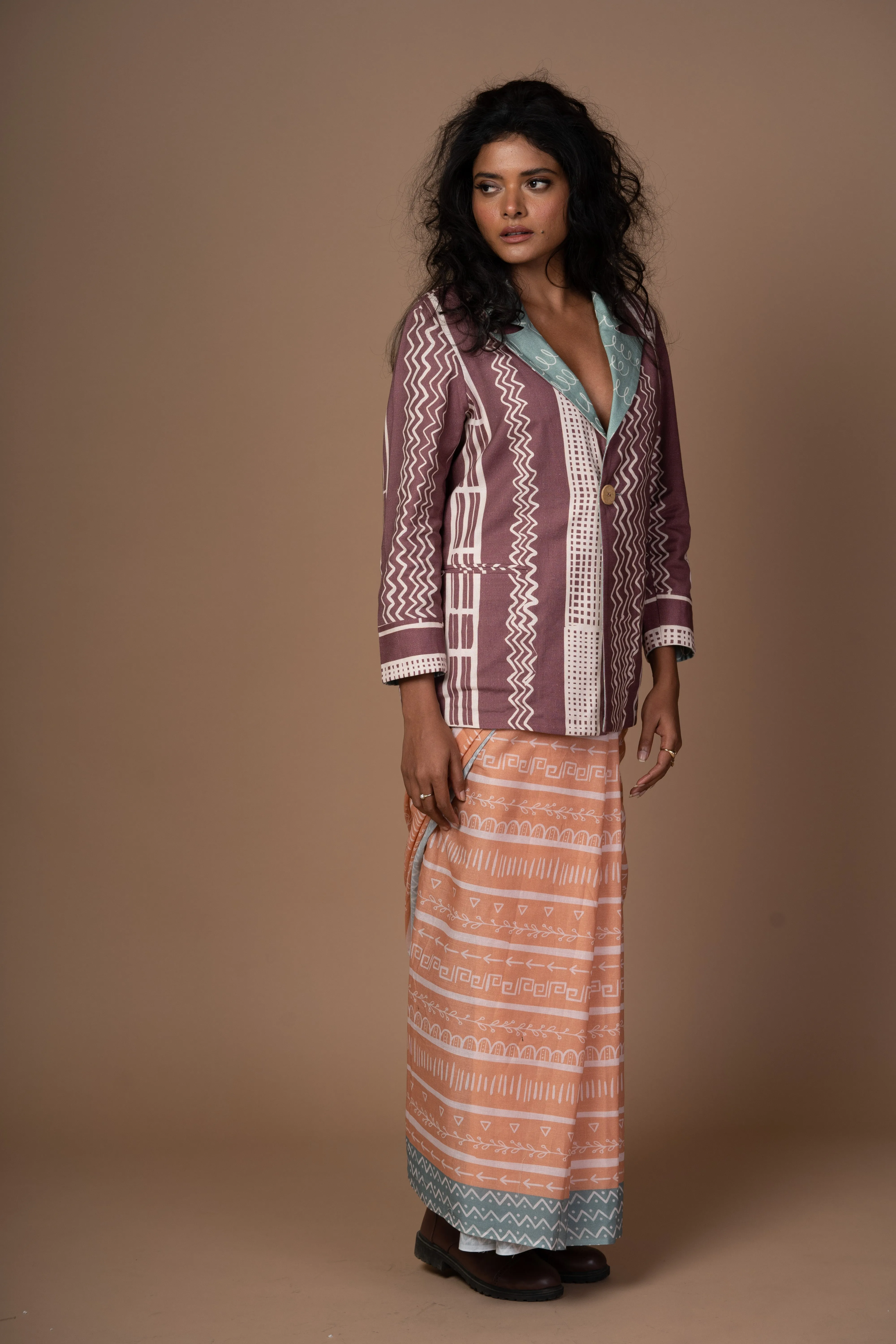 Waves & Whimsy Reversible Short Trench Coat
