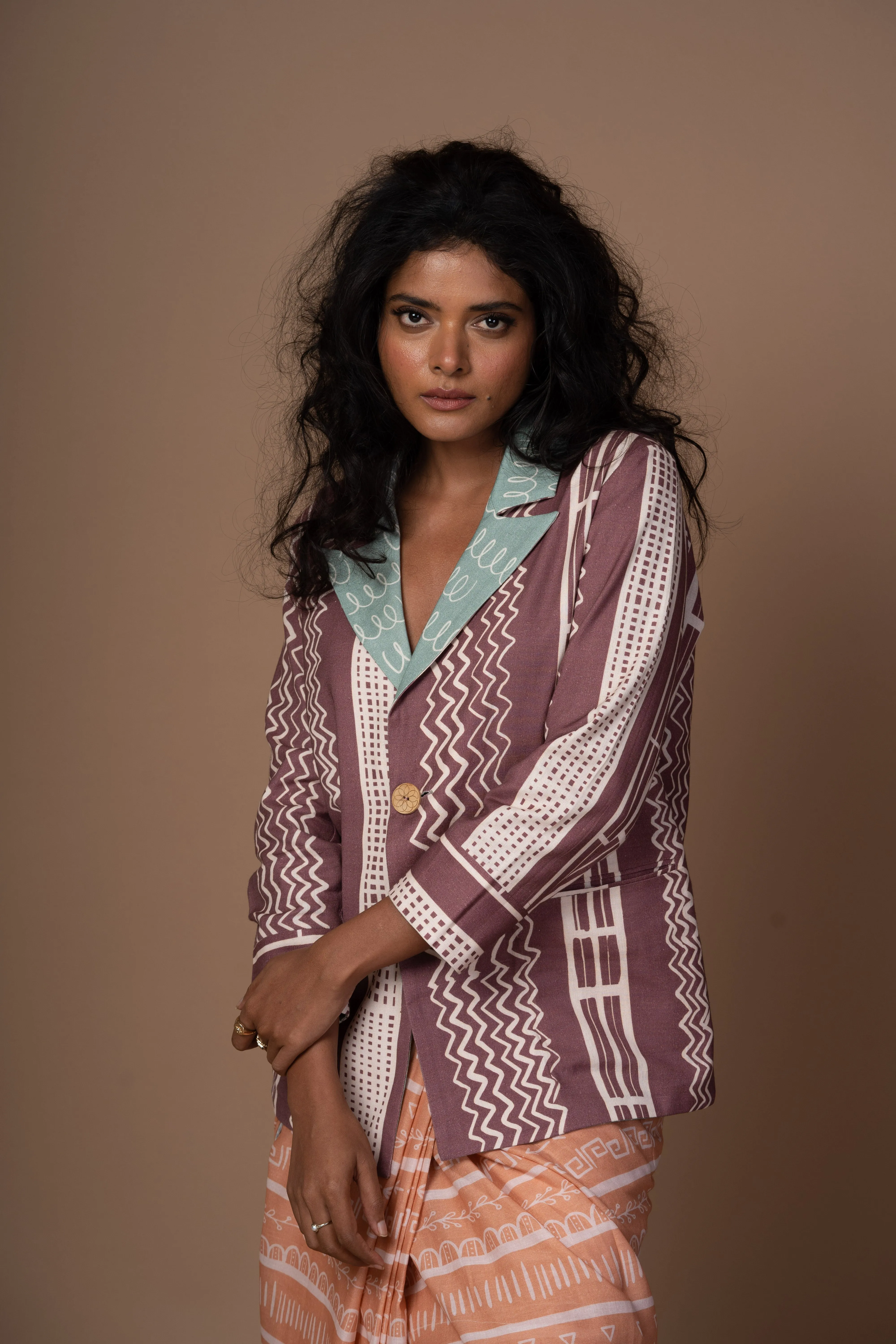 Waves & Whimsy Reversible Short Trench Coat