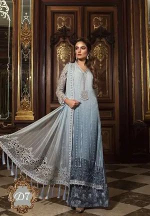 Wedding Long Shirt And Gharara in Light And Dark Gray Color Model#C 1716