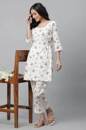 White Seer Sucker Kurta & Pants Co-ord Set