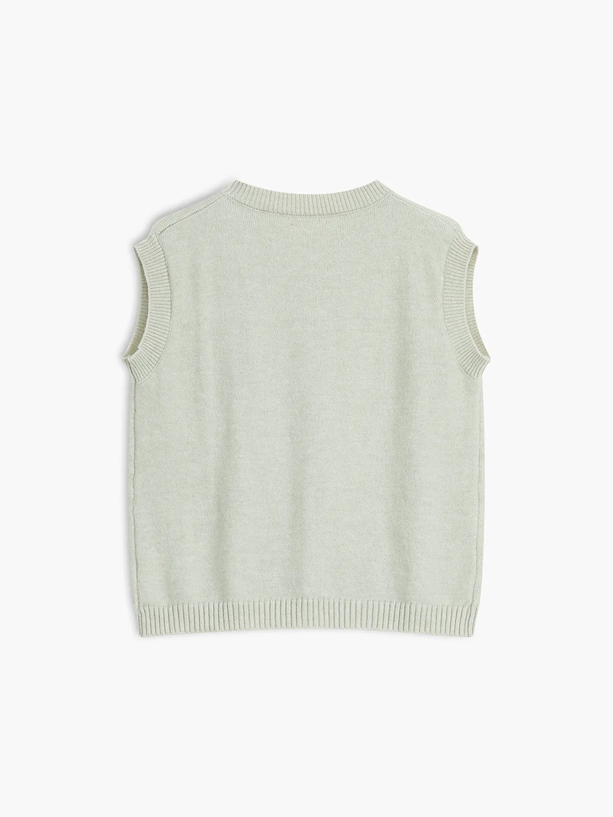 Willow Knit Vest - Button-Front Sleeveless Cardigan