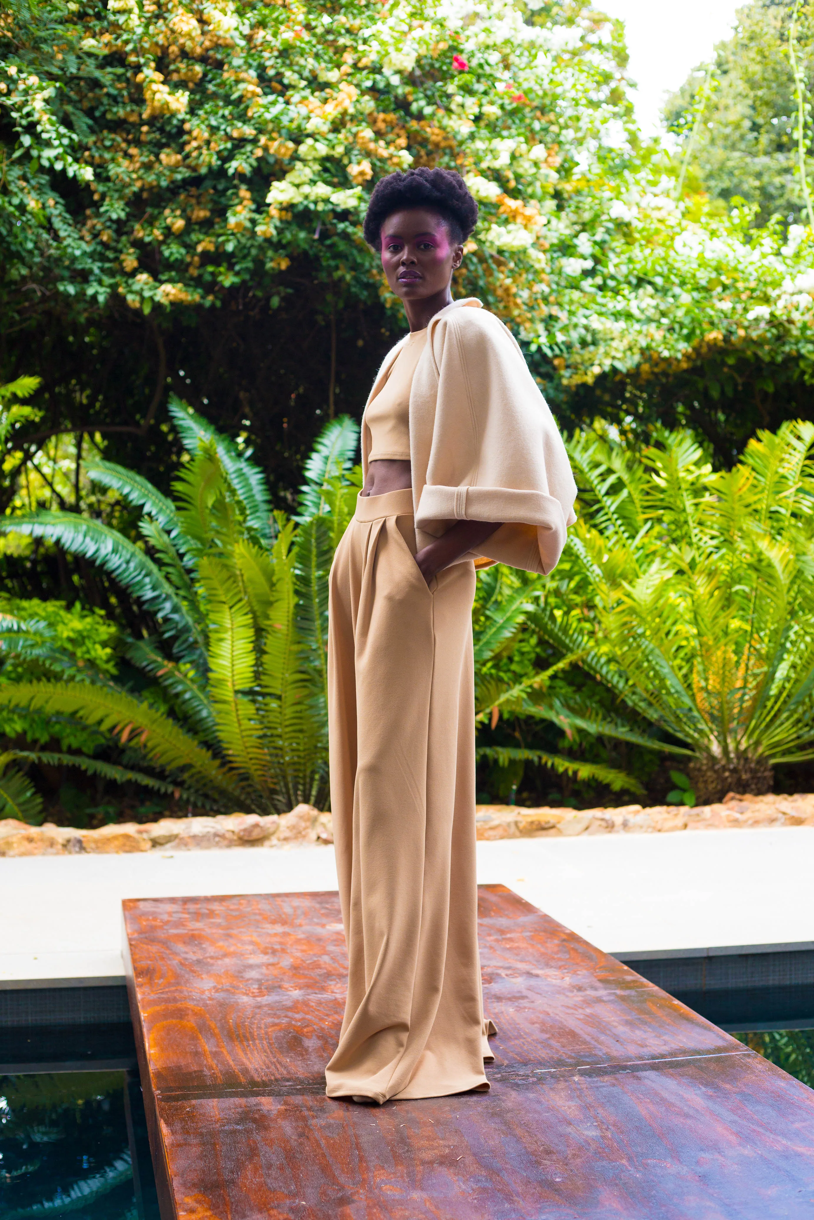 Winter 2022 - Look 7 Banksia Cropped Melton Jacket