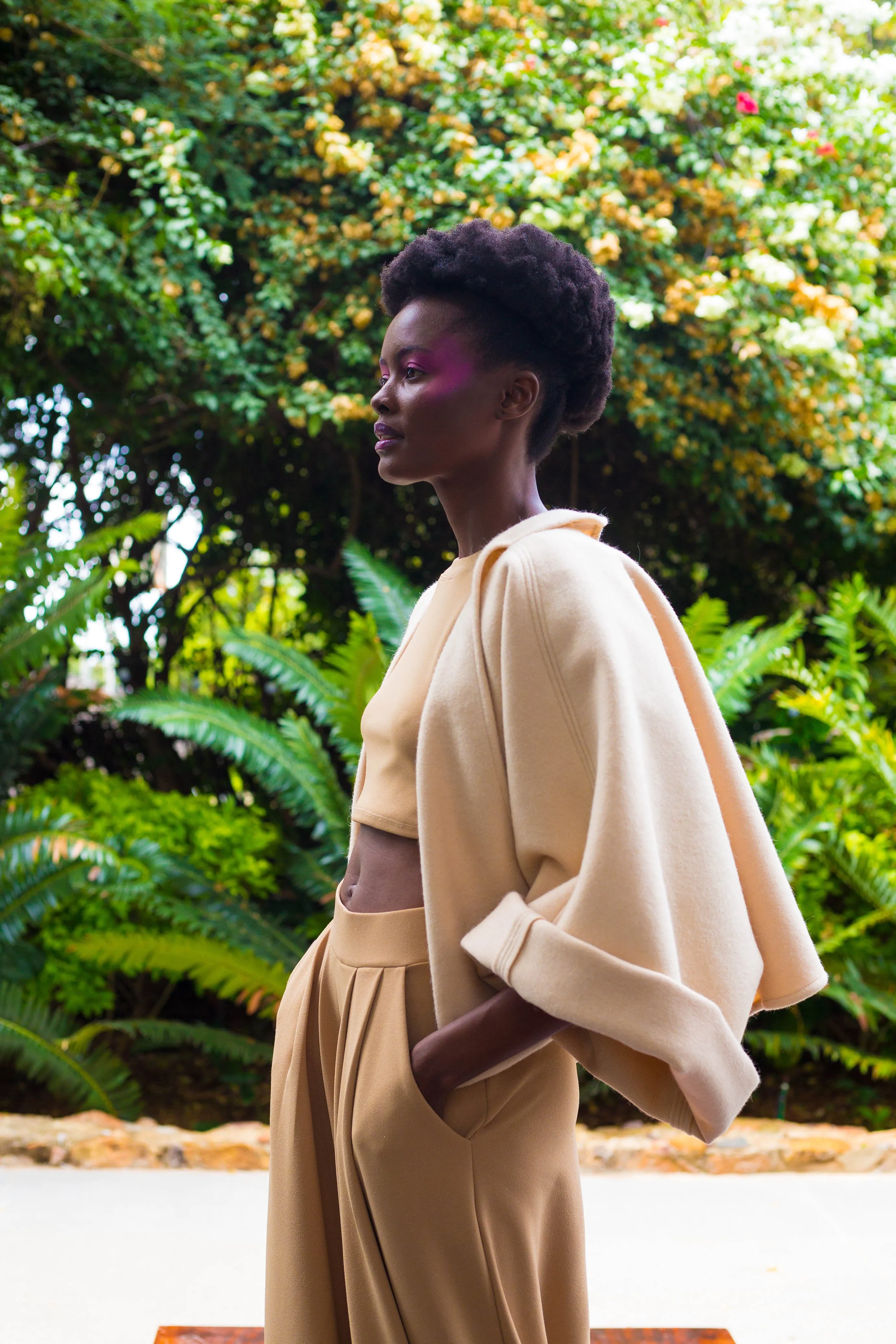 Winter 2022 - Look 7 Banksia Cropped Melton Jacket