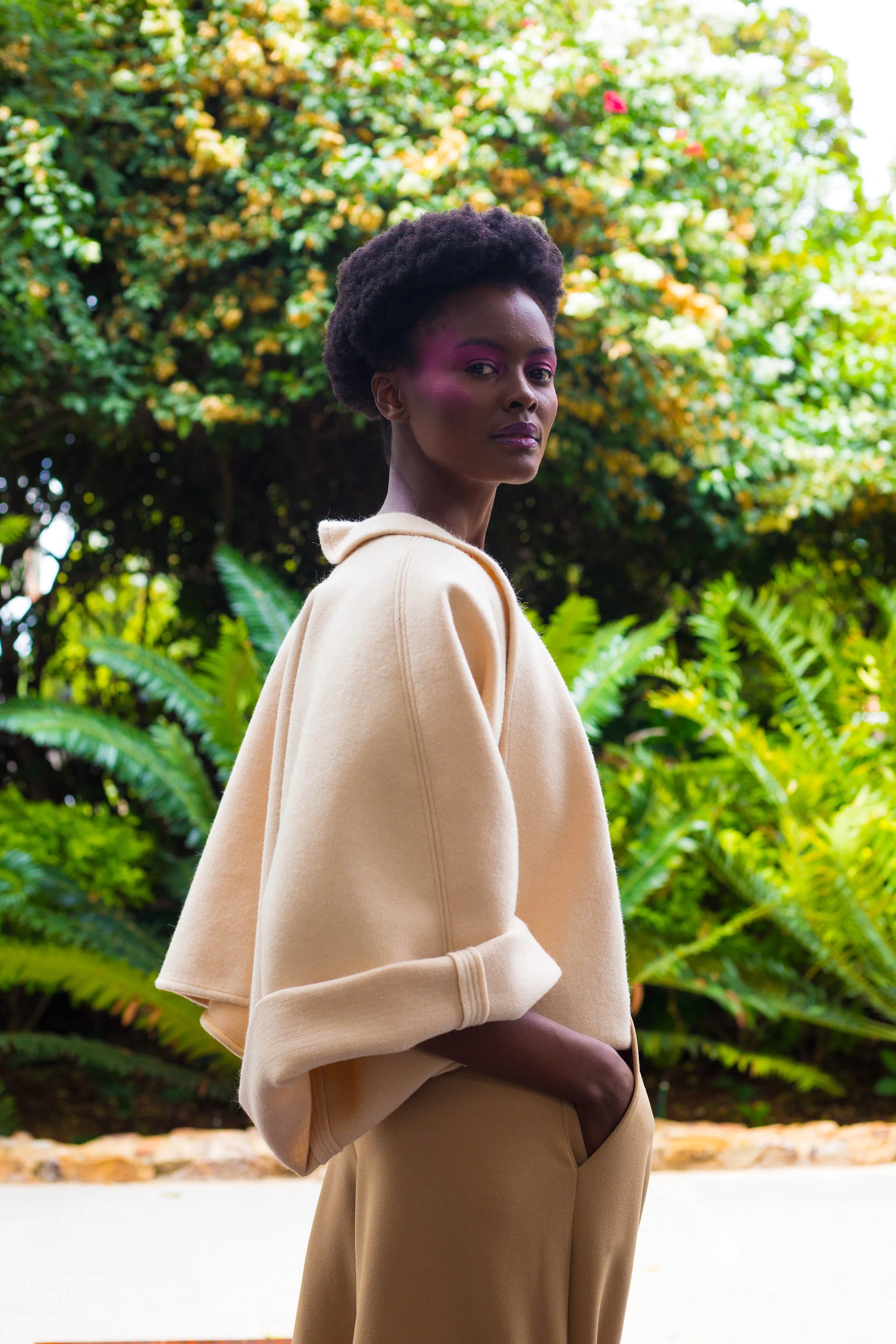 Winter 2022 - Look 7 Banksia Cropped Melton Jacket