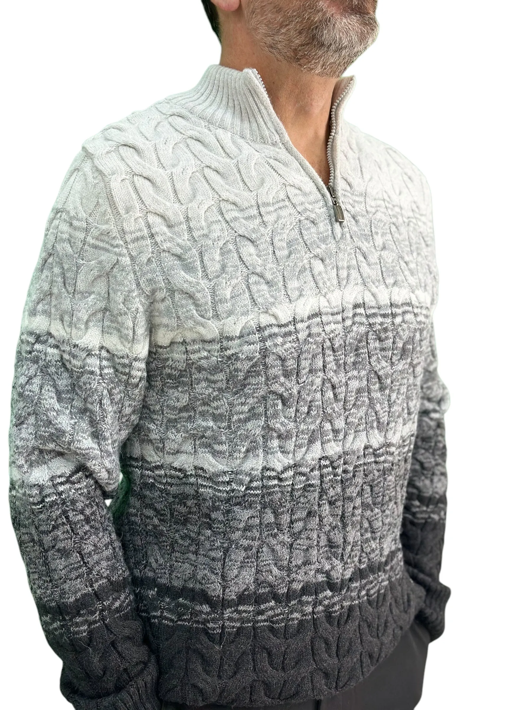 Winter - Half Zipper Collar - Wool-   Essential  Sweater-Gray