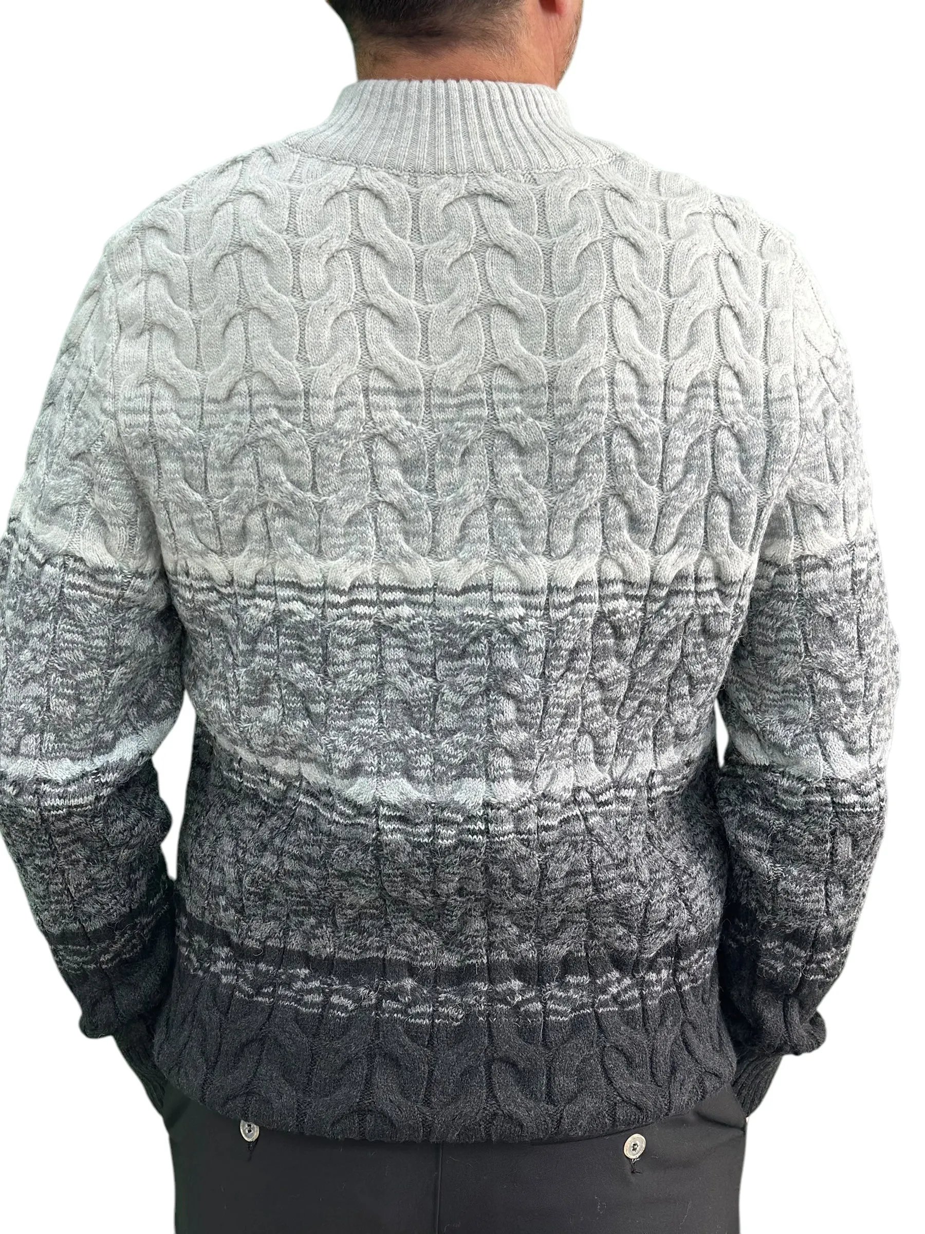 Winter - Half Zipper Collar - Wool-   Essential  Sweater-Gray