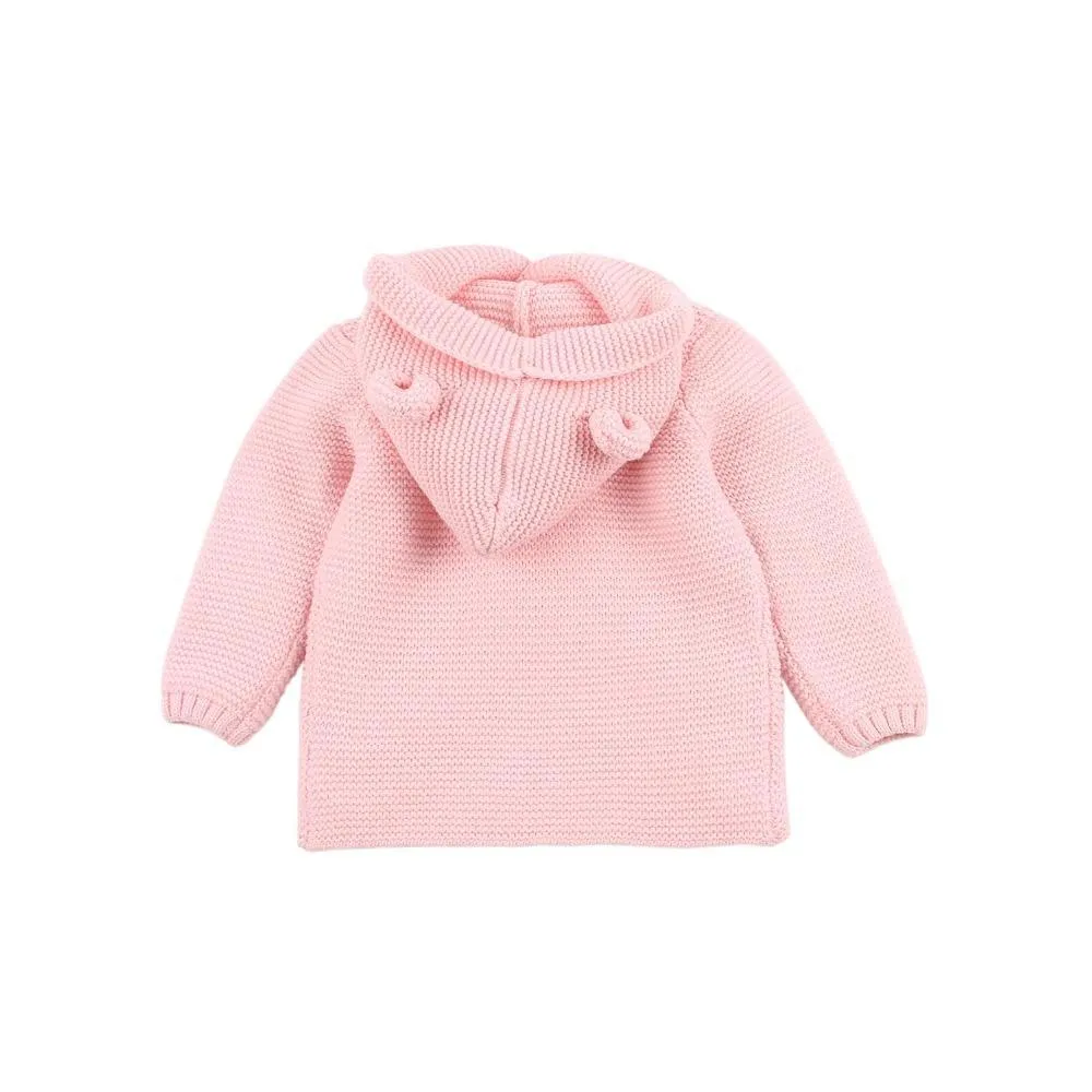 Winter Hooded Knitted Long Sleeve  Sweaters For Newborn Babies
