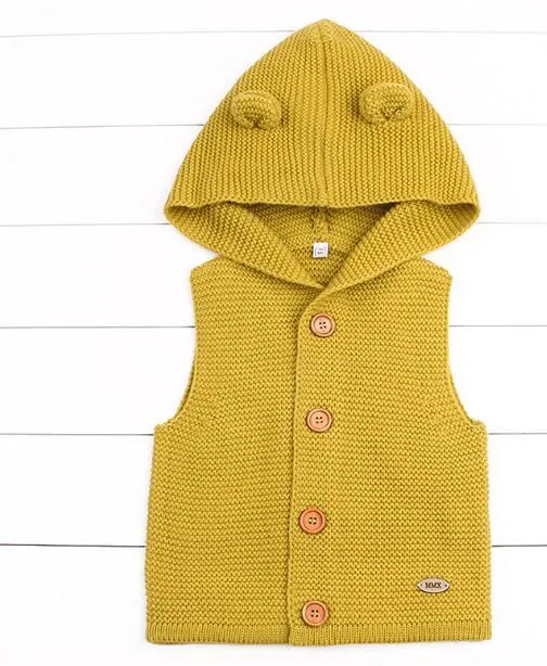 Winter Hooded Knitted Long Sleeve  Sweaters For Newborn Babies