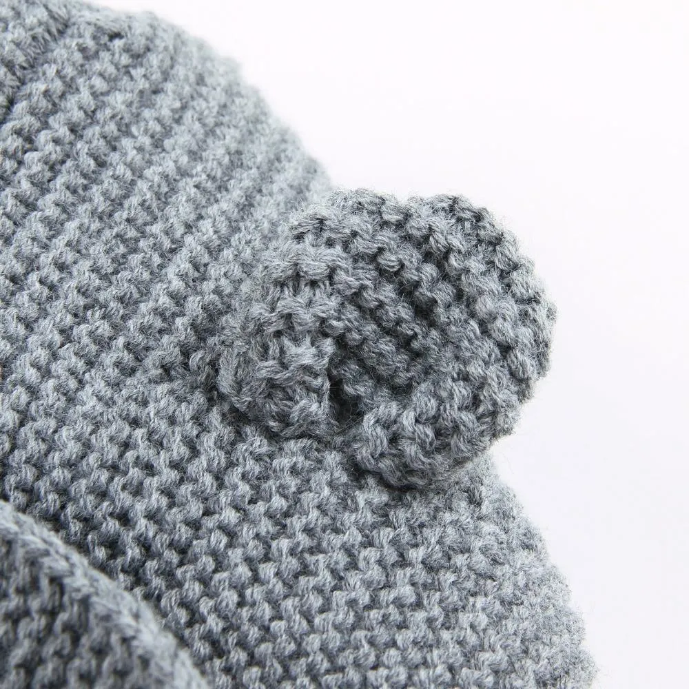 Winter Hooded Knitted Long Sleeve  Sweaters For Newborn Babies