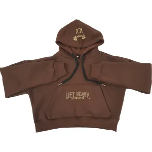 WOMEN CROPPED HOODIE-MOCHA BROWN
