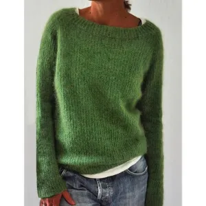 Women's Casual Boat Neck Knitted Sweater | Warm