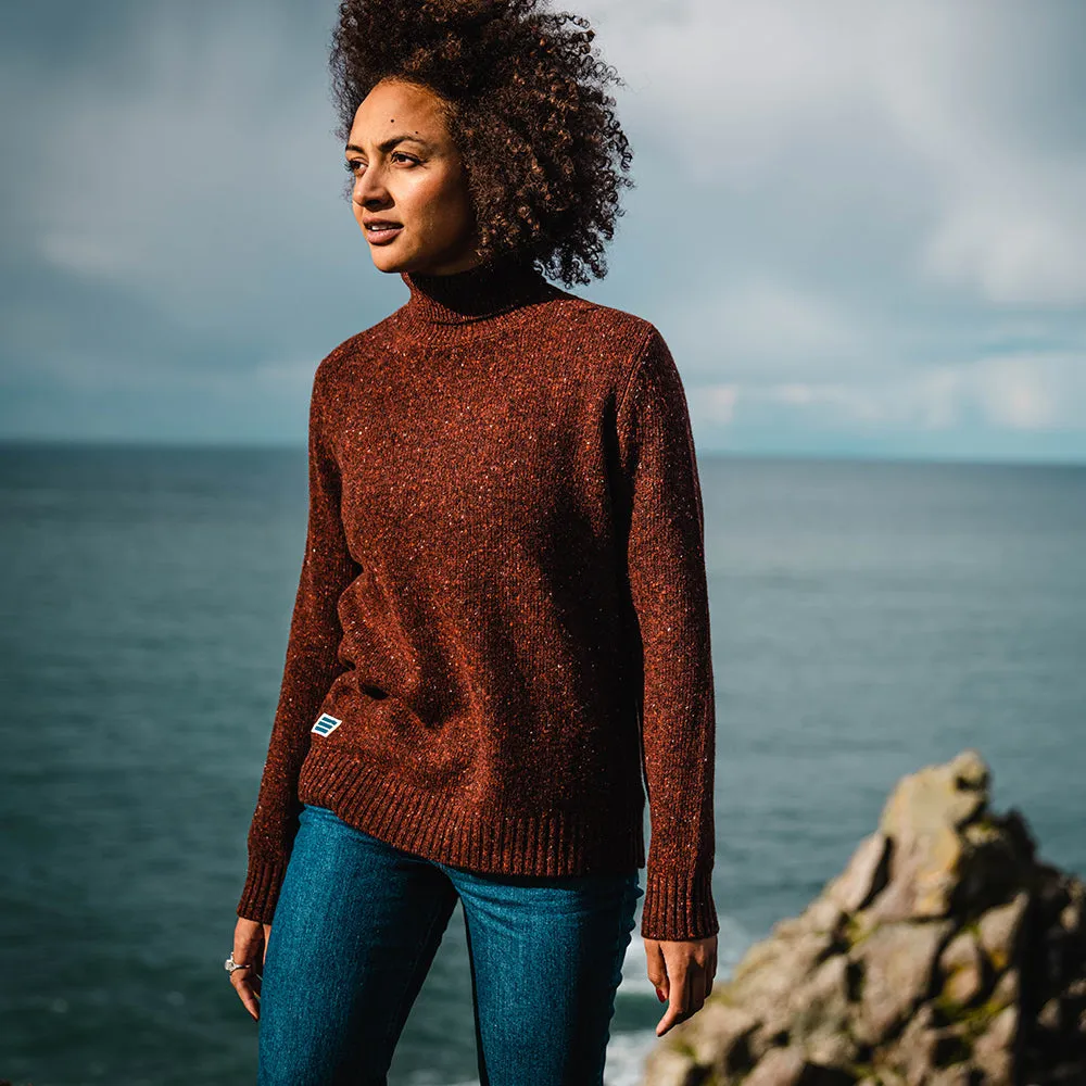 Womens Finse Flecked Roll Neck Sweater