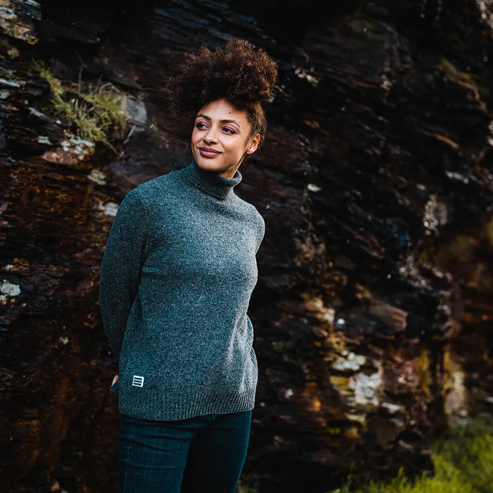 Womens Finse Flecked Roll Neck Sweater