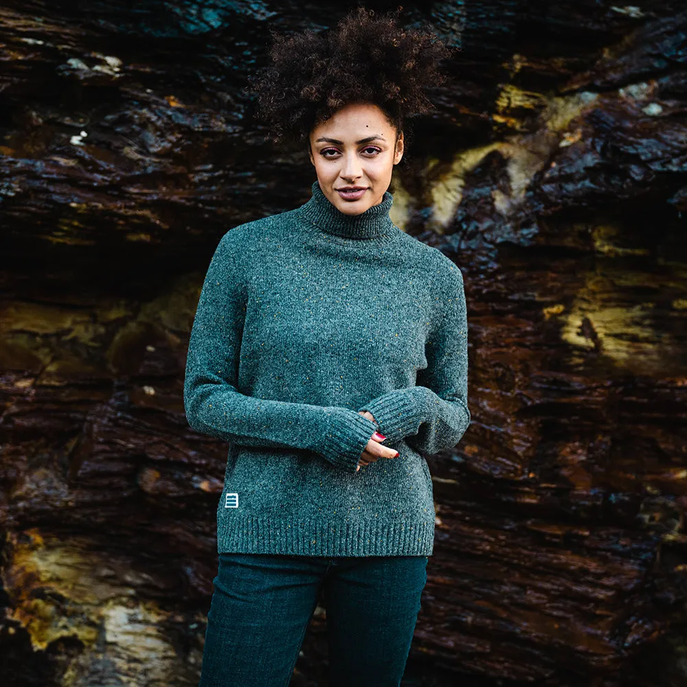 Womens Finse Flecked Roll Neck Sweater