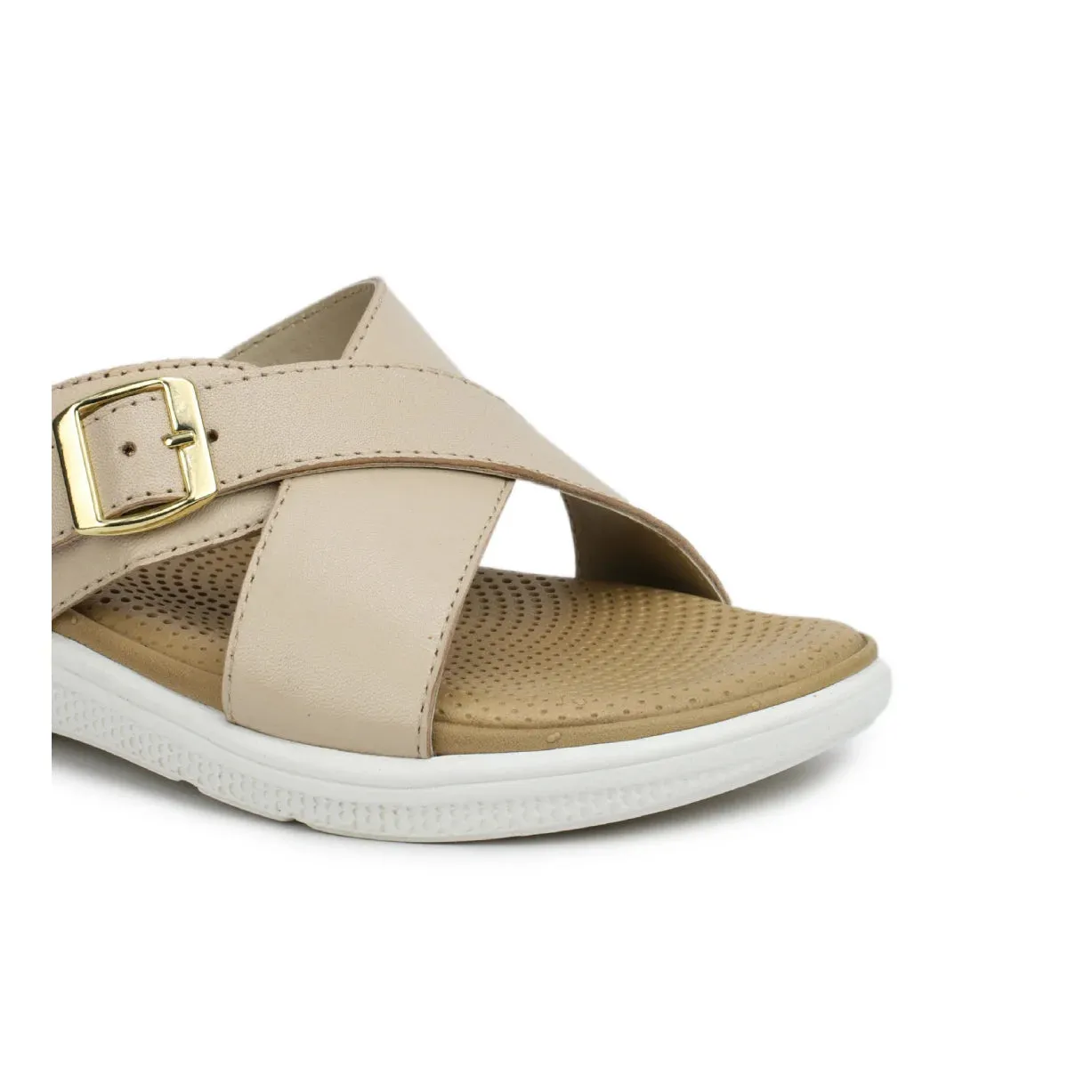 Women’s Leather Slippers 7515 – Criss-Cross Buckle Design