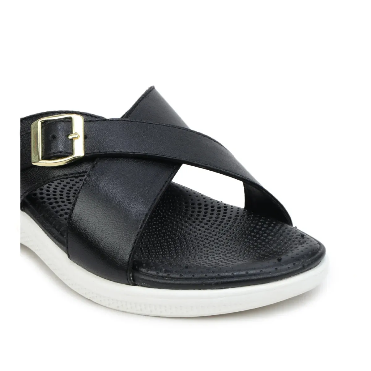 Women’s Leather Slippers 7515 – Criss-Cross Buckle Design