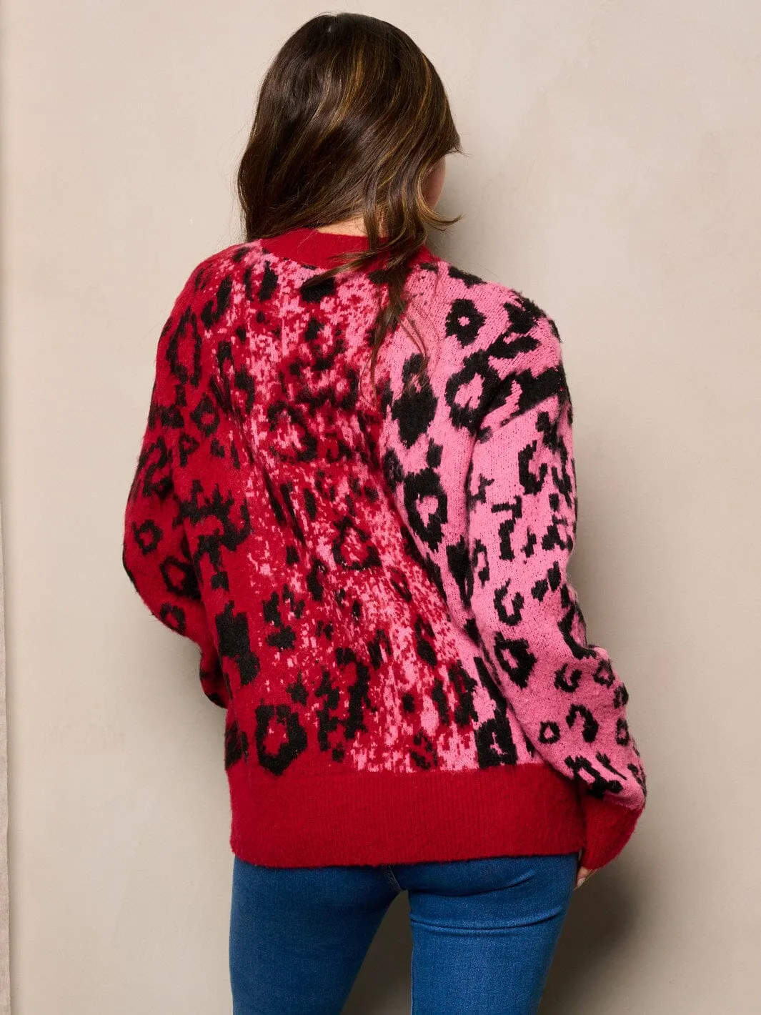 WOMEN'S LONG SLEEVE ANIMAL PRINT SWEATER