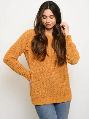 WOMEN'S LONG SLEEVE FRONT DETAIL SWEATER