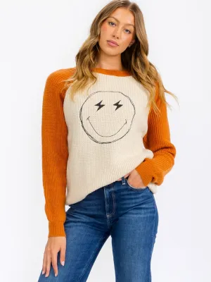 WOMEN'S LONG SLEEVE GRAPHIC COLORBLOCK PULLOVER SWEATER