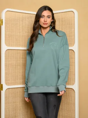 WOMEN'S LONG SLEEVE GRAPHIC ZIP UP SWEATER
