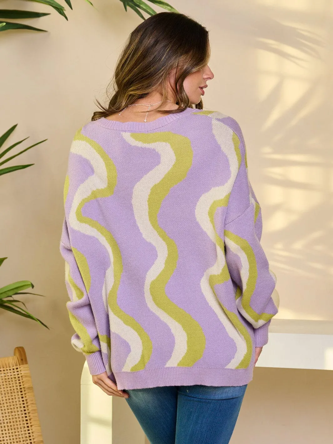 WOMEN'S LONG SLEEVE PULLOVER MULTI SWEATER