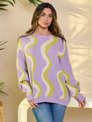 WOMEN'S LONG SLEEVE PULLOVER MULTI SWEATER