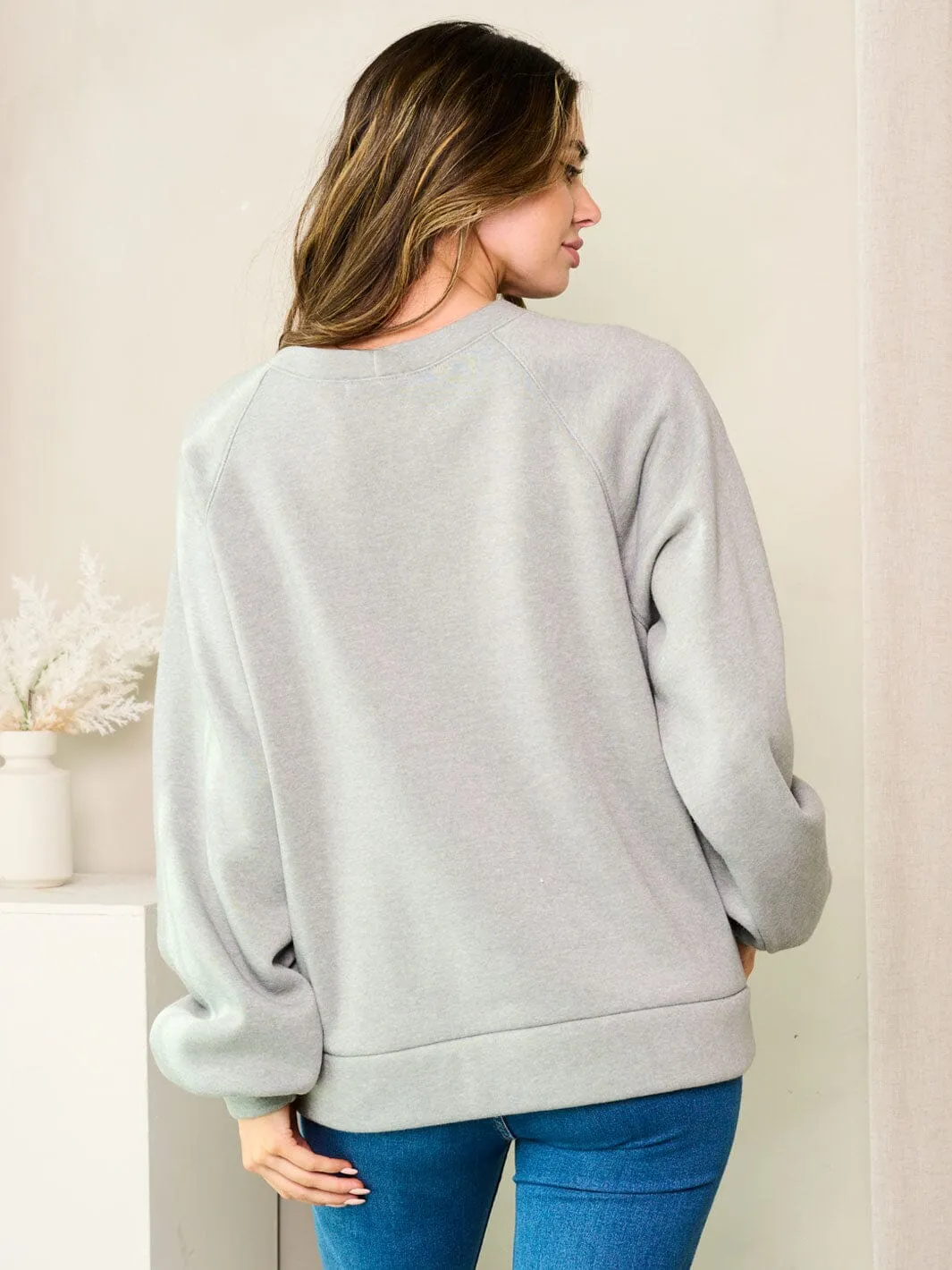WOMEN'S LONG SLEEVE SOLID SWEATER