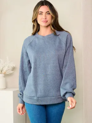 WOMEN'S LONG SLEEVE SOLID SWEATER