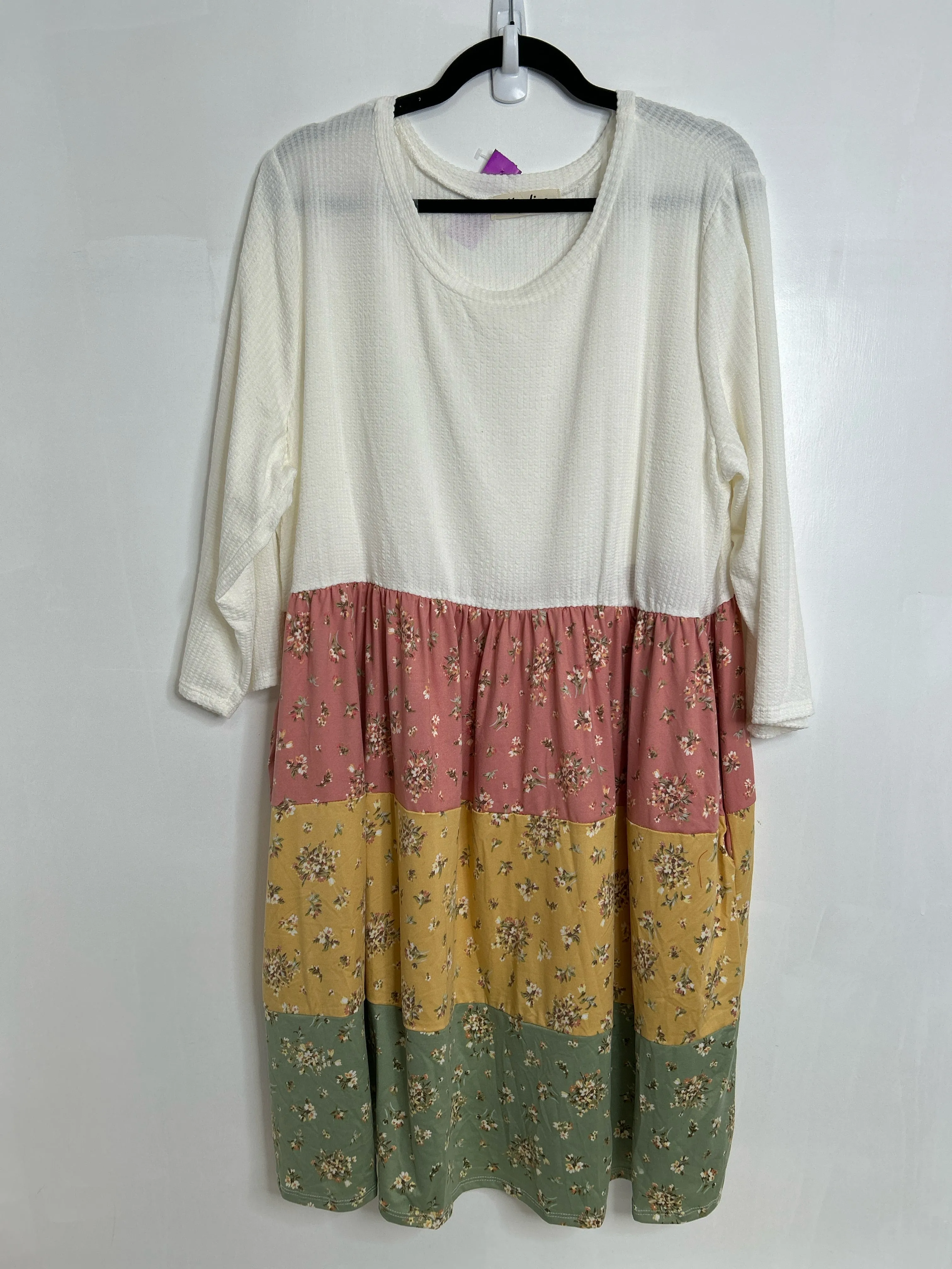 Womens Size 2XL Misses Cream Haptics Dress