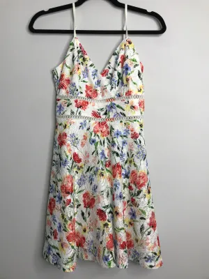 Womens Size XSm Misses White Blue Rain Dress