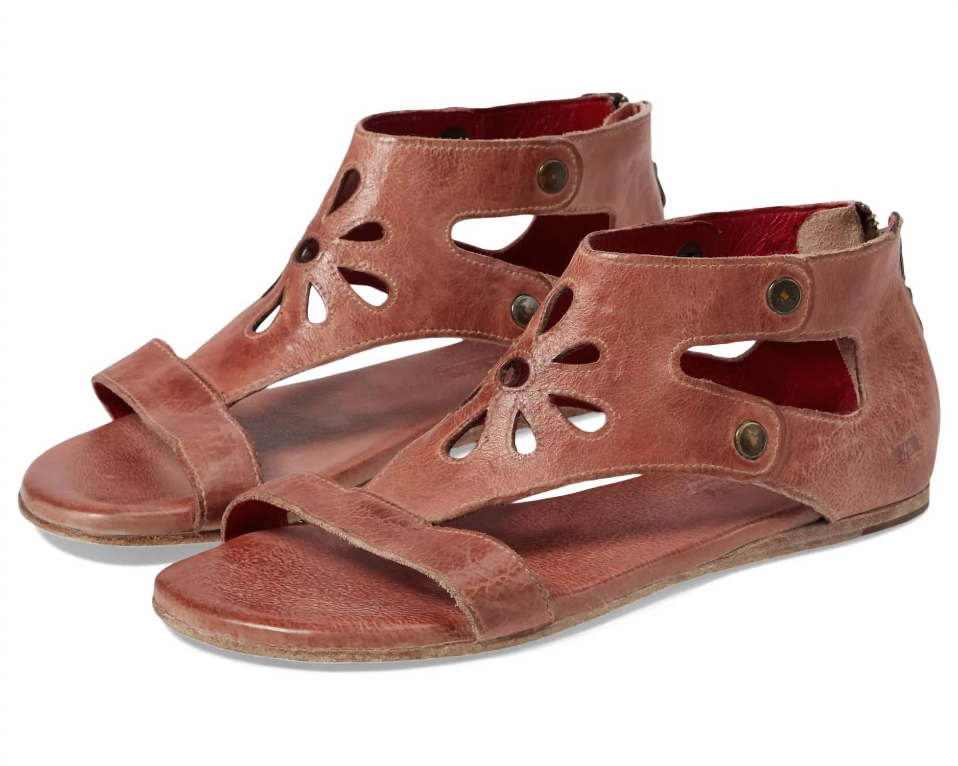 Women's Soto Cutout Leather Sandal In Blush Rustic Tmi