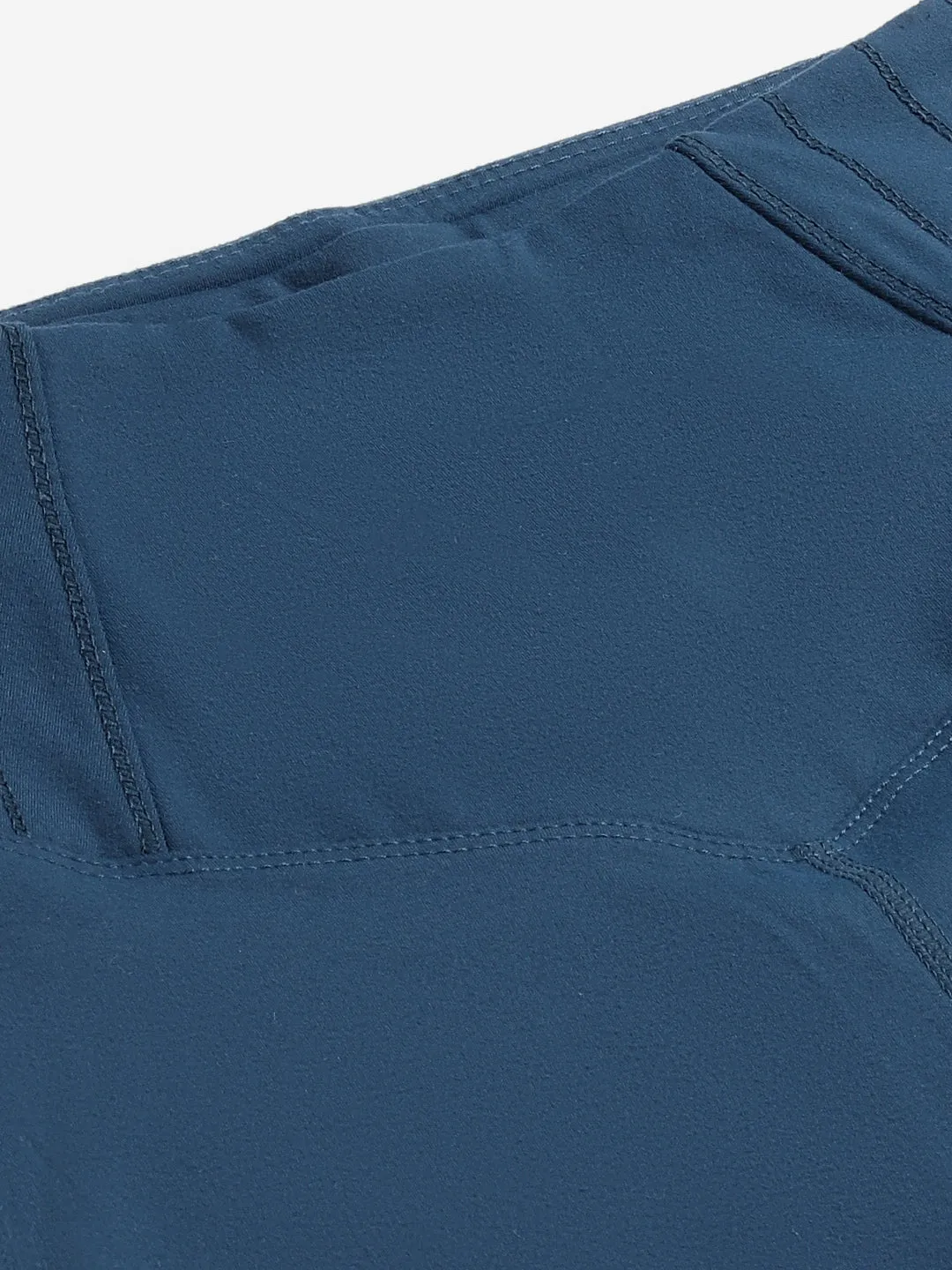 Women's Teal Blue Slim Fit High-Rise Solid Cycling Shorts