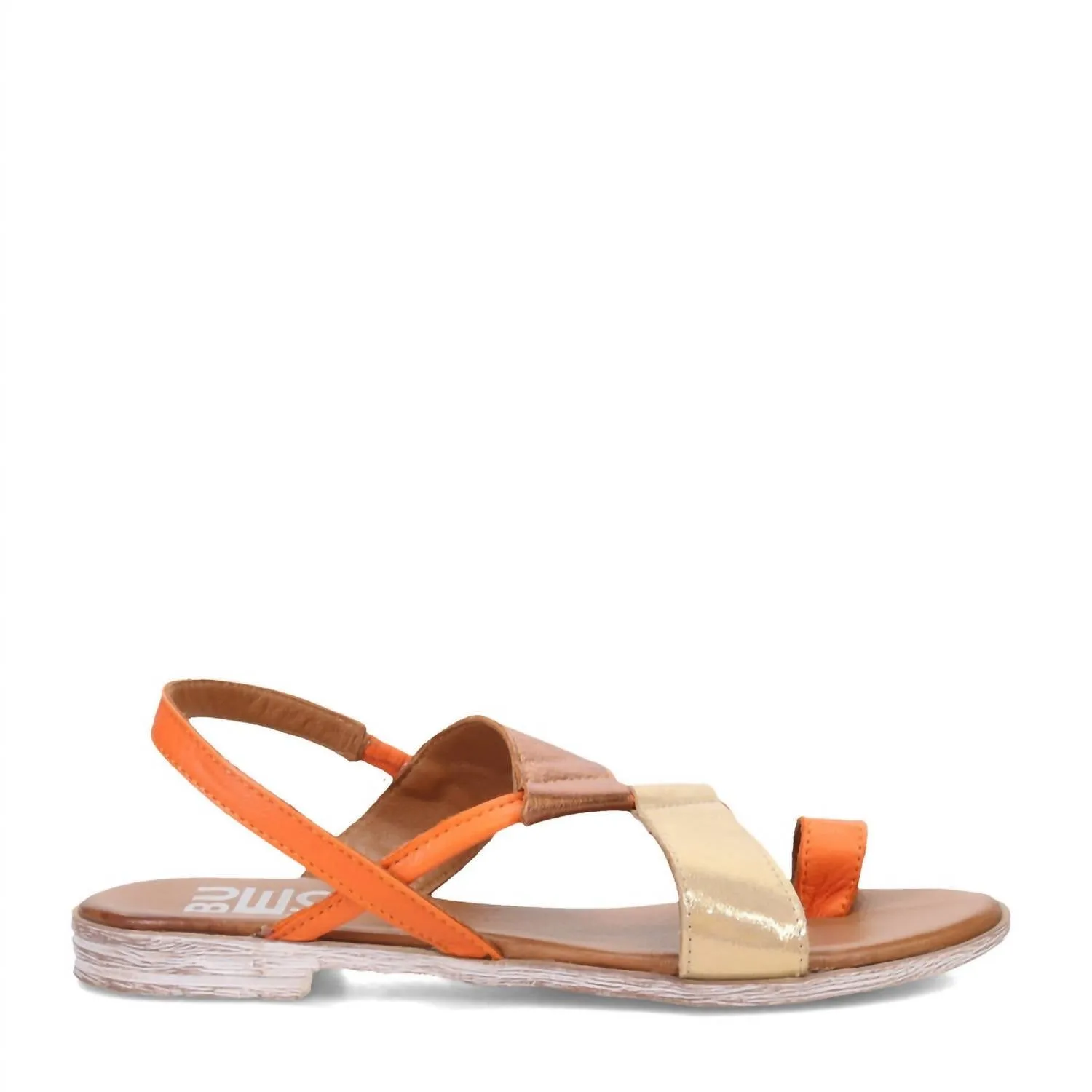 Women's Yuki Flat Sandal In Orange Gold Multi