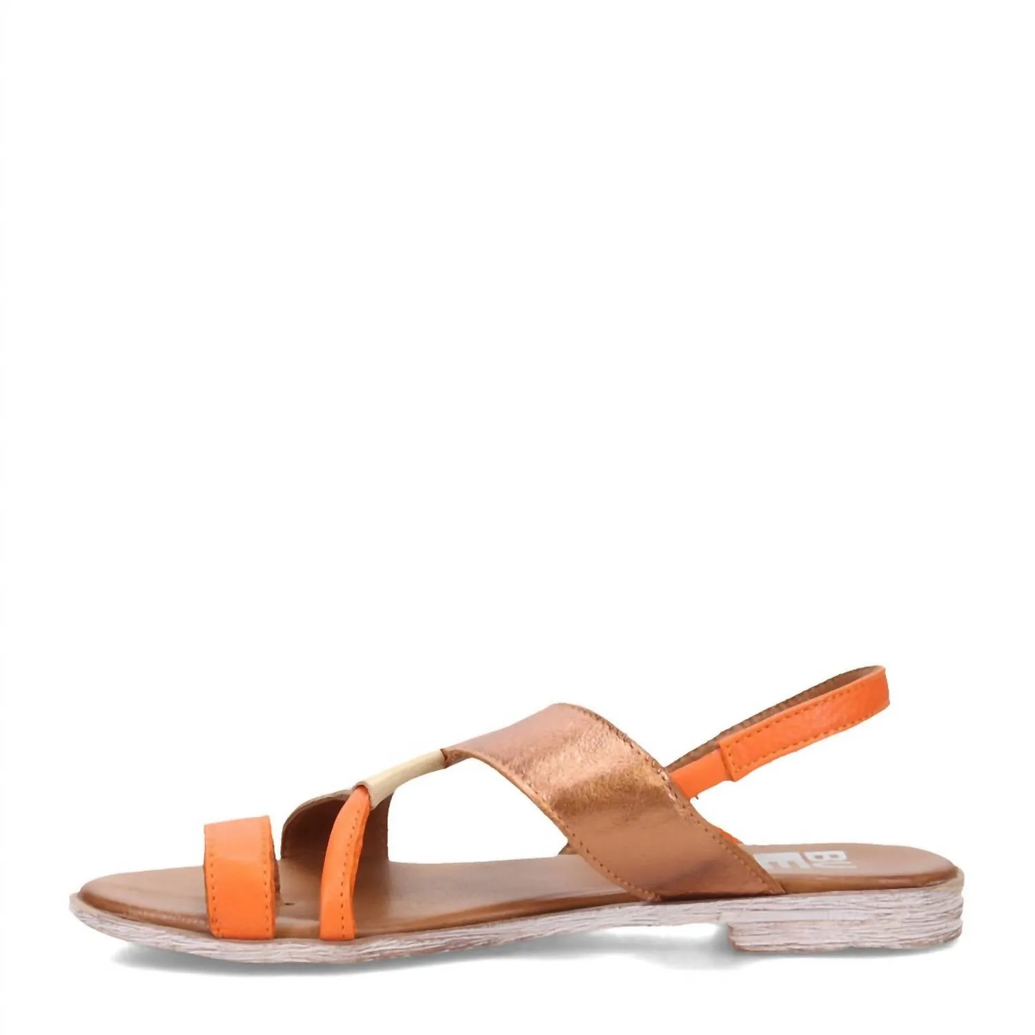 Women's Yuki Flat Sandal In Orange Gold Multi