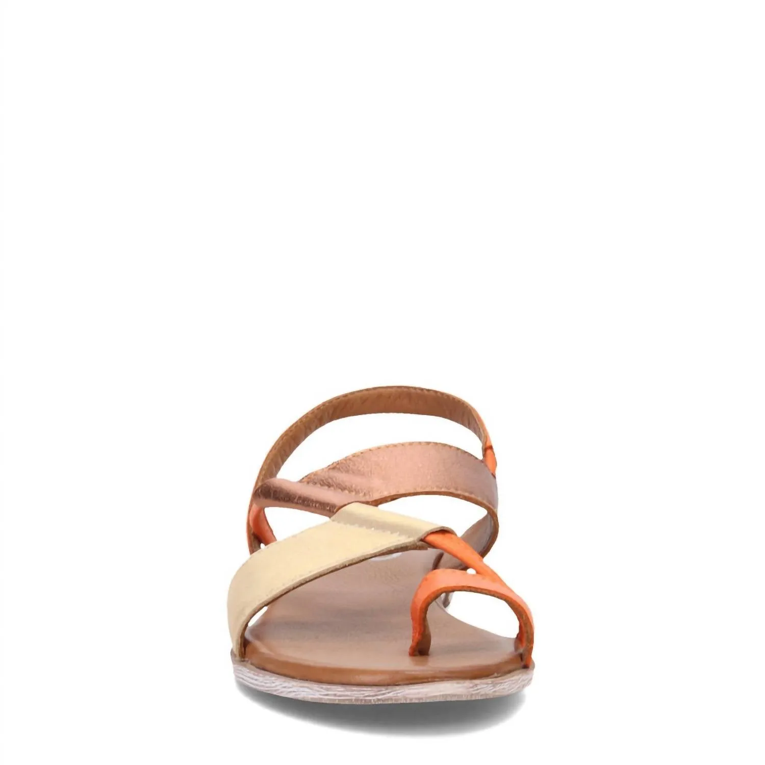 Women's Yuki Flat Sandal In Orange Gold Multi