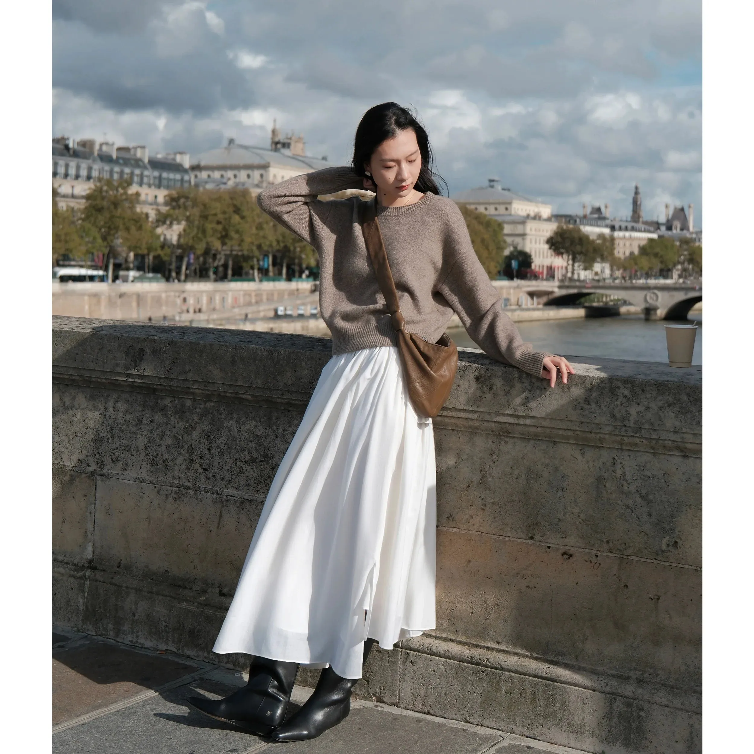 Yak Wool Blend Boxy Sweater