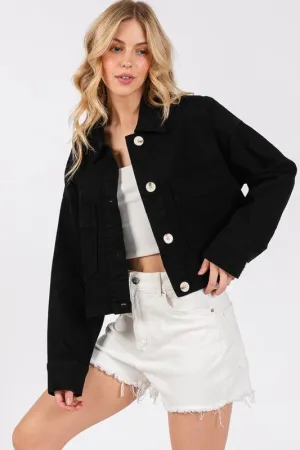 Your New Closet Staple: Bytos Cropped Denim Jacket with Patch Pockets