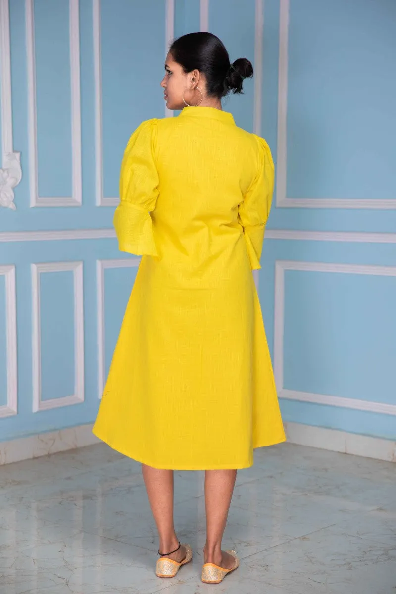 Yummy Yellow Mid Length Dress