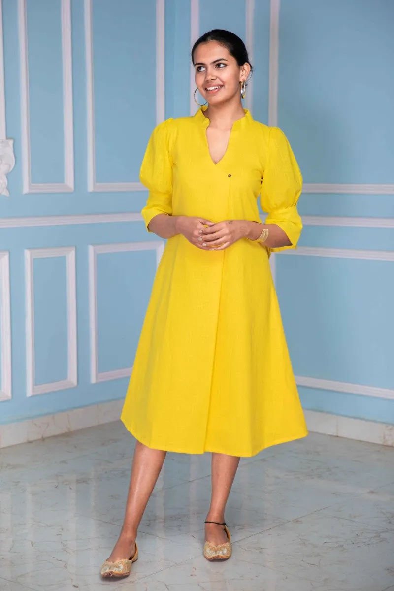 Yummy Yellow Mid Length Dress